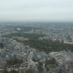 Birds eye view of Buckingham Palace and St James Park.