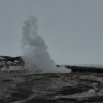 Geyser spray in Iceland.