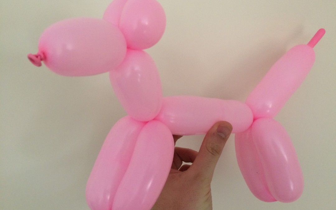Nicholas Moon's first balloon dog.