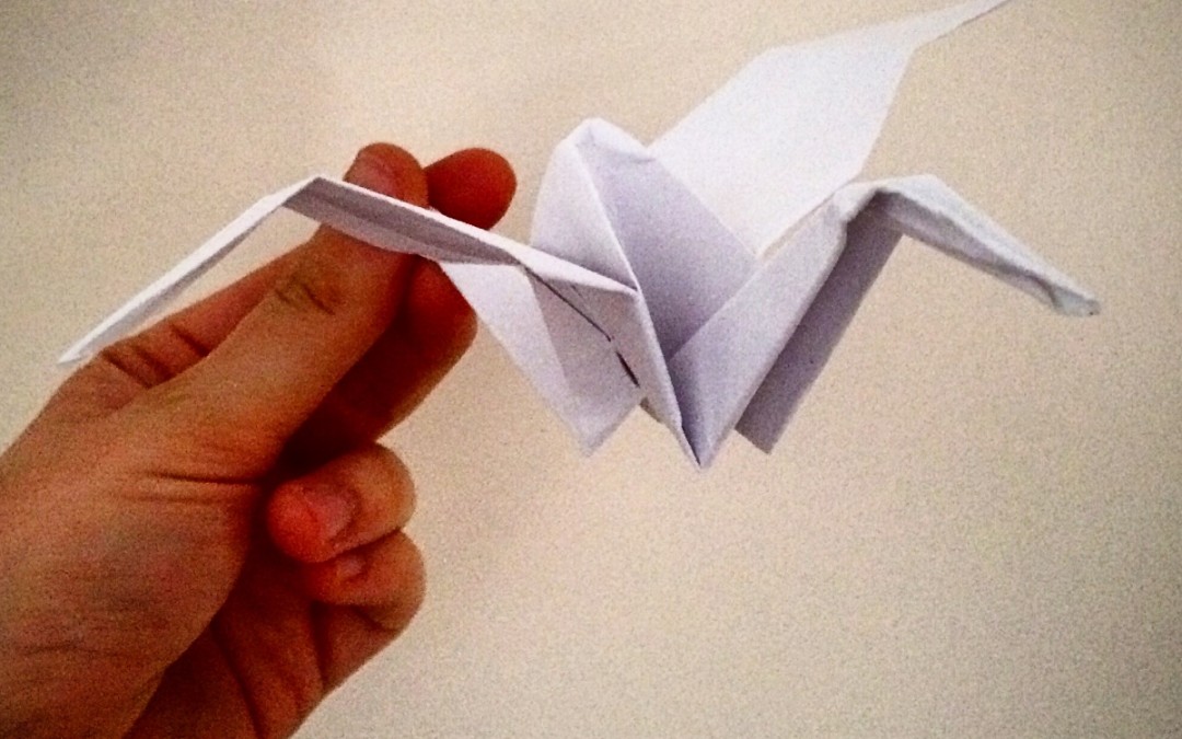 Nicholas Moon's origami crane.