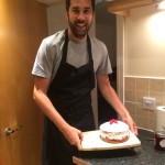 Nicholas Moon and his first Victoria sponge cake.