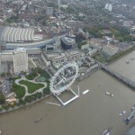 View of the London Eye from above.