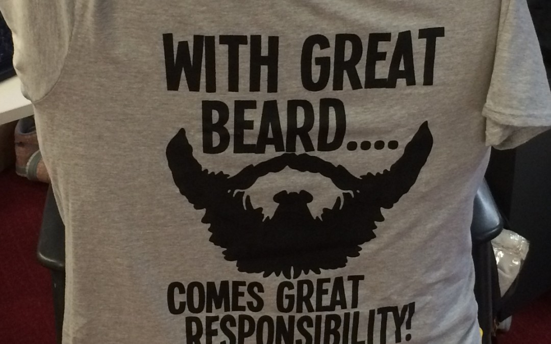 With great beard comes great responsibility t-shirt.
